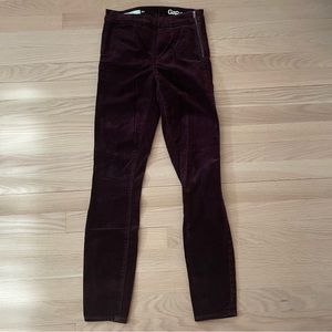 Gap purple velvet side zip legging. 24